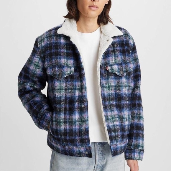 Vintage levis trucker Sherpa jacket coat winter parka - Picture 1 of 10